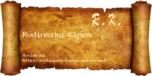 Rudinszky Kinga névjegykártya